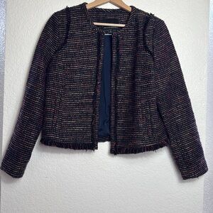 Banana Republic Multicolor Boucle Chic black Tweed Women's Jacket.